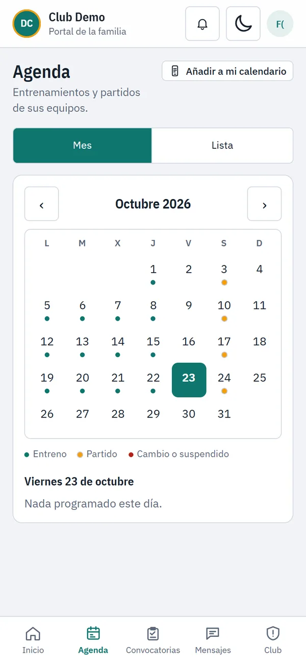 Agenda del mes de la familia